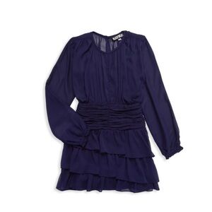 Katie J NYC Morgan Pleated Ruffle Dress- Large (14)